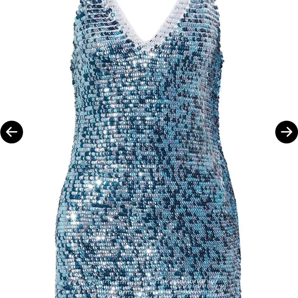 Retrofete Claire Blue Sequin Mini Dress - Picture 3 of 3